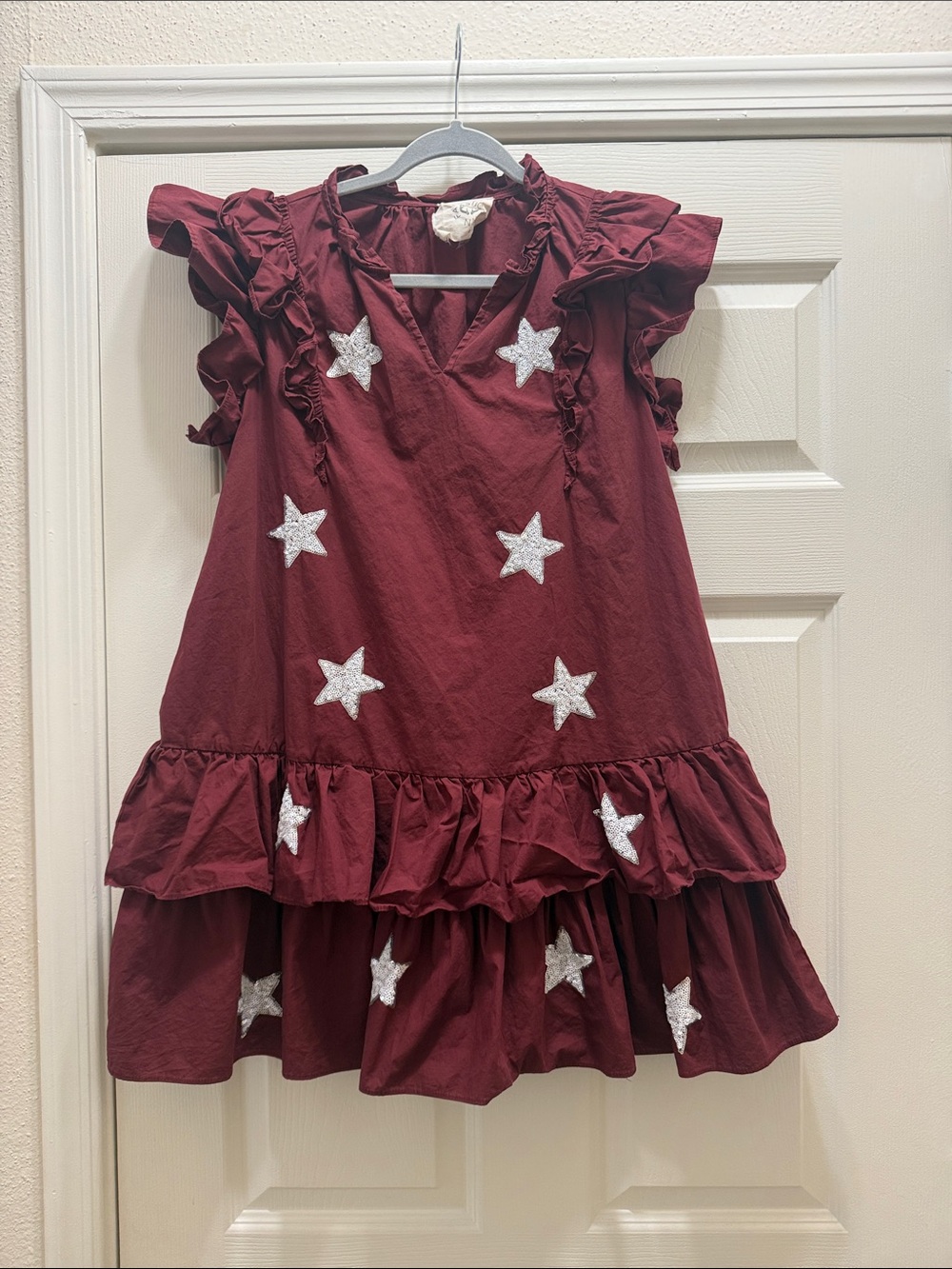 Women’s Ruffle Dress in Maroon